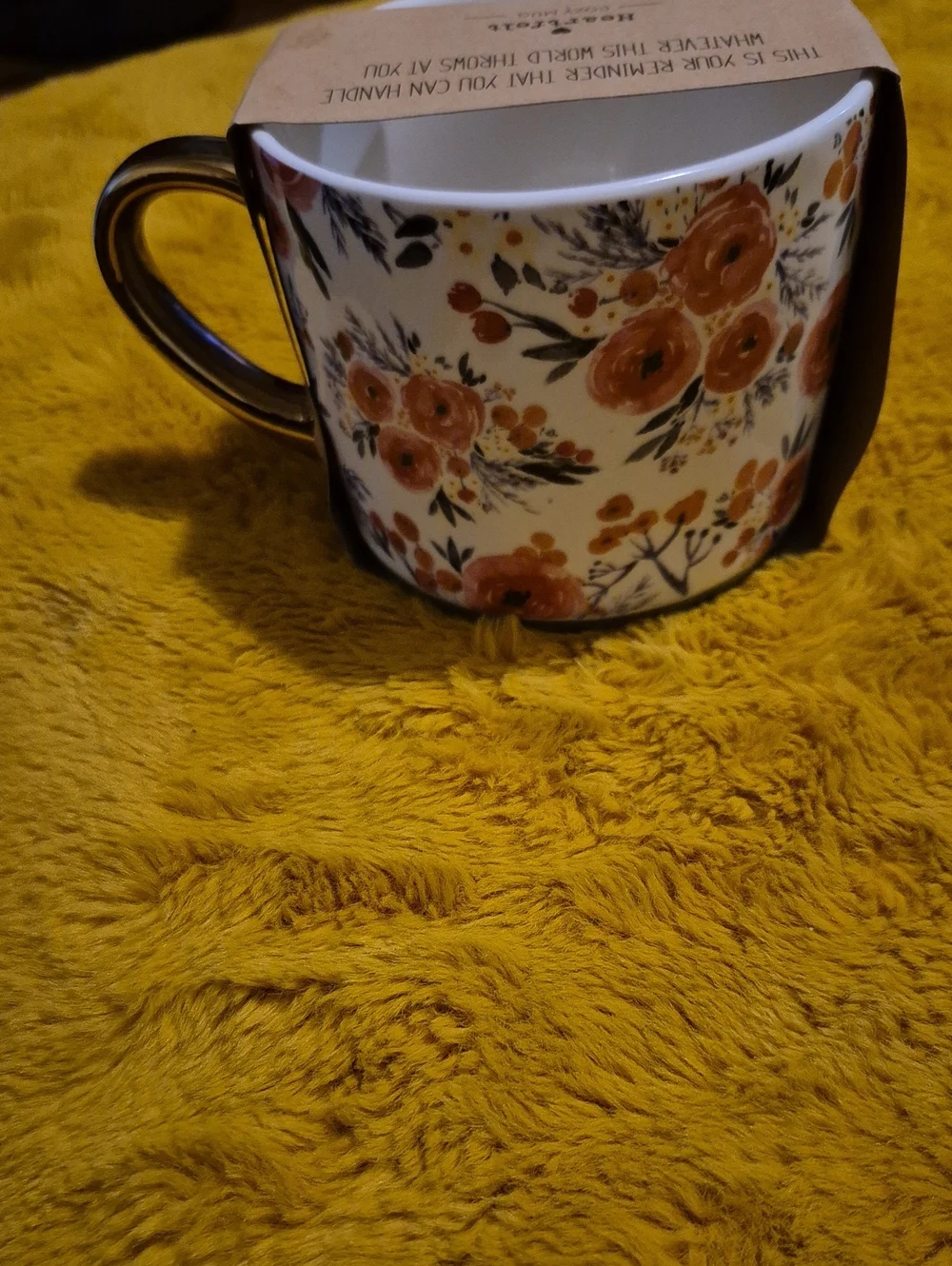 Heartfelt Cozy Floral Mug - White with Pink Floral Design